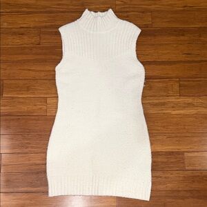 Steve Madden Ivory Sleeveless Knit Mini Dress